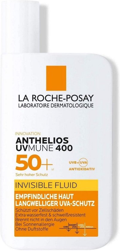 La Roche-Posay Anthelios UVMune 400 Onzichtbare Zonnebrand Fluide SPF50+ 50ml voor een gevoelige huid - gezicht - La Roche-Posay