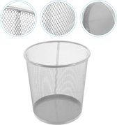 Zilveren Prullenbak - Mesh Metaal - 12 Liter - Prullenmand -Papiermand - Rond - Kantoor - Keuken - Slaapkamer -