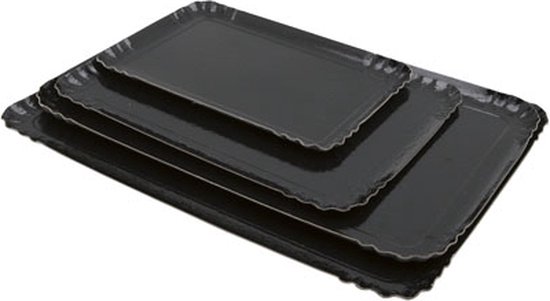 Plateau noir | Plateforme Zwart | Bol Traiteur Carton Zwart 19x28cm 25 pièces