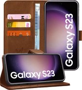 Hoesje geschikt voor Samsung Galaxy S23 - Book Case Leer Pasjeshouder Bruin