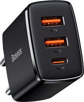 Chargeur compact Baseus avec connexion 2 USB A et 1 USB C 30W noir - PD3. 0 Power - QC3. 0 Charge Quick Qualcomm
