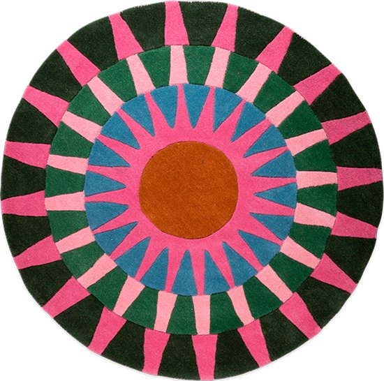 Tapis rond Kitsch Kitchen Ø 140 cm poils profonds Soleil M