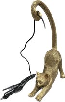 Tafellamp - dierenlamp kat - goud - 39 cm