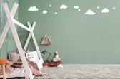 Wolken - Muursticker - set van 11 wolken stickers - 60 x 20 cm stickervel - wit - muurstickers - muurstickers slaapkamer - muurstickers babykamer - babykamer - kinderkamer accessoires - kinderkamer decoratie - sticker - stickers