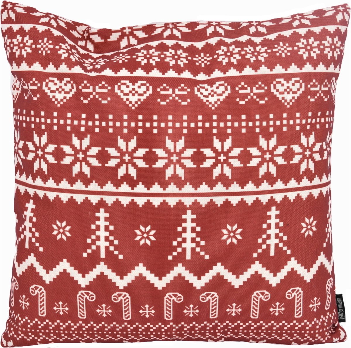 Gek op Kussens! Sierkussen Christmas Celebrations | 45 x 45 cm | Katoen/Linnen Rood-Wit
