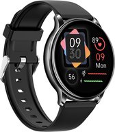 Kiraal Pulse - Smartwatch dames - Smartwatch Heren - Stappenteller - Full Screen - Fitness Tracker - Activity Tracker - Smartwatch Android & IOS - Zwart