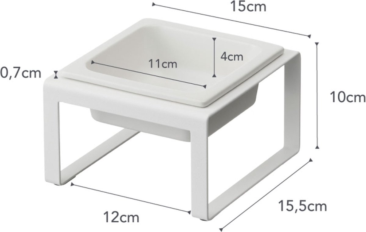 Yamazaki Pet food bowl stand single Tower White