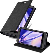 Cadorabo Hoesje voor HTC ONE M9 in ZWARTE NACHT - Beschermhoes met magnetische sluiting, standfunctie en kaartvakje Book Case Cover Etui
