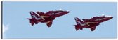 WallClassics - Dibond - Rode Vliegtuigen in de Lucht - 60x20 cm Foto op Aluminium (Wanddecoratie van metaal)