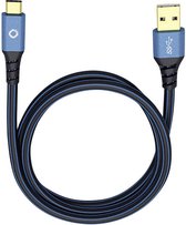 Oehlbach USB Plus C3 USB 3.2 Gen 1 (USB 3.0) [1x USB 3.2 Gen 1 stekker A (USB 3.0) - 1x USB-C stekker] 1.00 m Blauw Ver