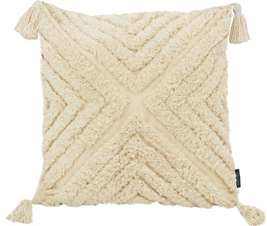Sierkussen June Boho Ecru | 45 x 45 cm | Coton
