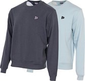 2 Pack Donnay - Fleece sweater ronde hals - Dean - Heren - Maat L - Navy & Light blue (490)