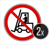 Pictogram/ bord | Heftrucks verboden | 20 x 20 cm | Forklift | Veiligheid | Transport | Vorklift | Laden en lossen | Security | Logistiek | Chariot élévateur | Polystyreen | Universeel | 2 stuks