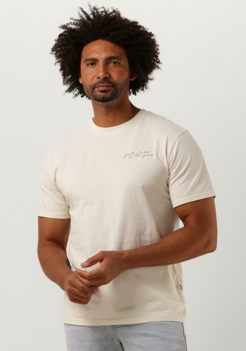 Forét Gravel T-shirt Polo's & T-shirts Heren - Polo shirt - Beige - Maat L