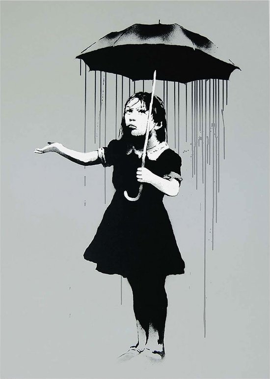 Nola Grey Rain Banksy Art Print 30x40cm | Poster