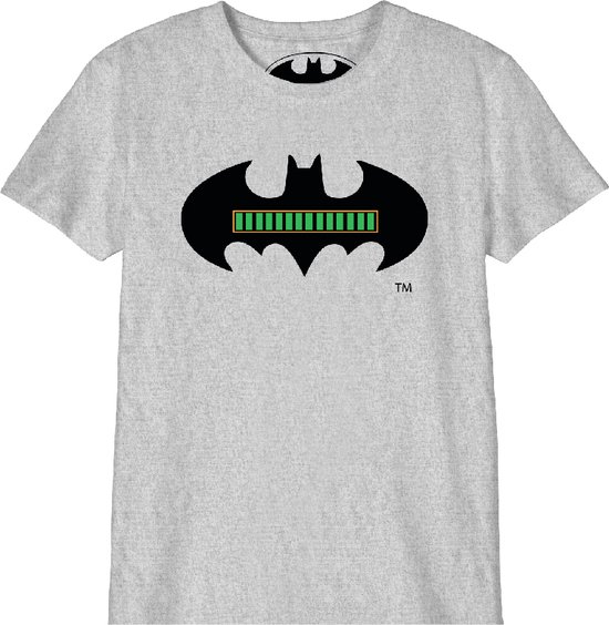 DC Comics - T-Shirt Gris Enfant Batman Batterie à pleine charge - 6 ans
