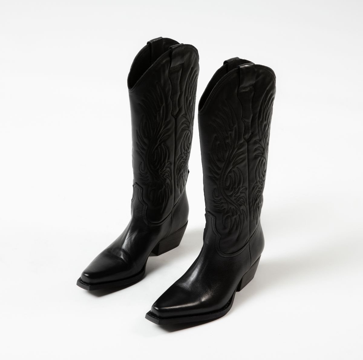 Sacha - Dames - Zwarte leren cowboylaarzen - Maat 41 | bol.com