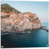 Tuinposter – Huisjes aan de Kust in Cinque Terre, Italië - 80x80 cm Foto op Tuinposter (wanddecoratie voor buiten en binnen)