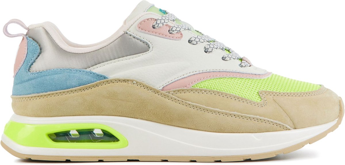 HOFF Sneakers Dames - Lage sneakers / Damesschoenen - Leer - Bayfront - Groen combi - Maat 37