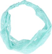 Haarband Kant Patroon Stof Licht Blauw Hoofdband Opengewerkt Lace