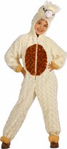 Dieren Kostuum Alpaca Kinderen - Pluche - Dieren Onesie - Carnaval - Verkleedkleren Kinderen - Beige - Maat 98/104