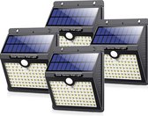 Auronic Solar Buitenlamp met Bewegingssensor - Tuinverlichting Op Zonne-energie - 97 LED's - IP65 - 4 Stuks - Zwart