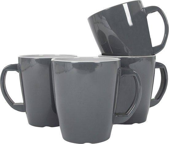 Gimex Vivid Line Mok - Grijs - 380 ml - 4 Stuks van GIM — afbeelding 3