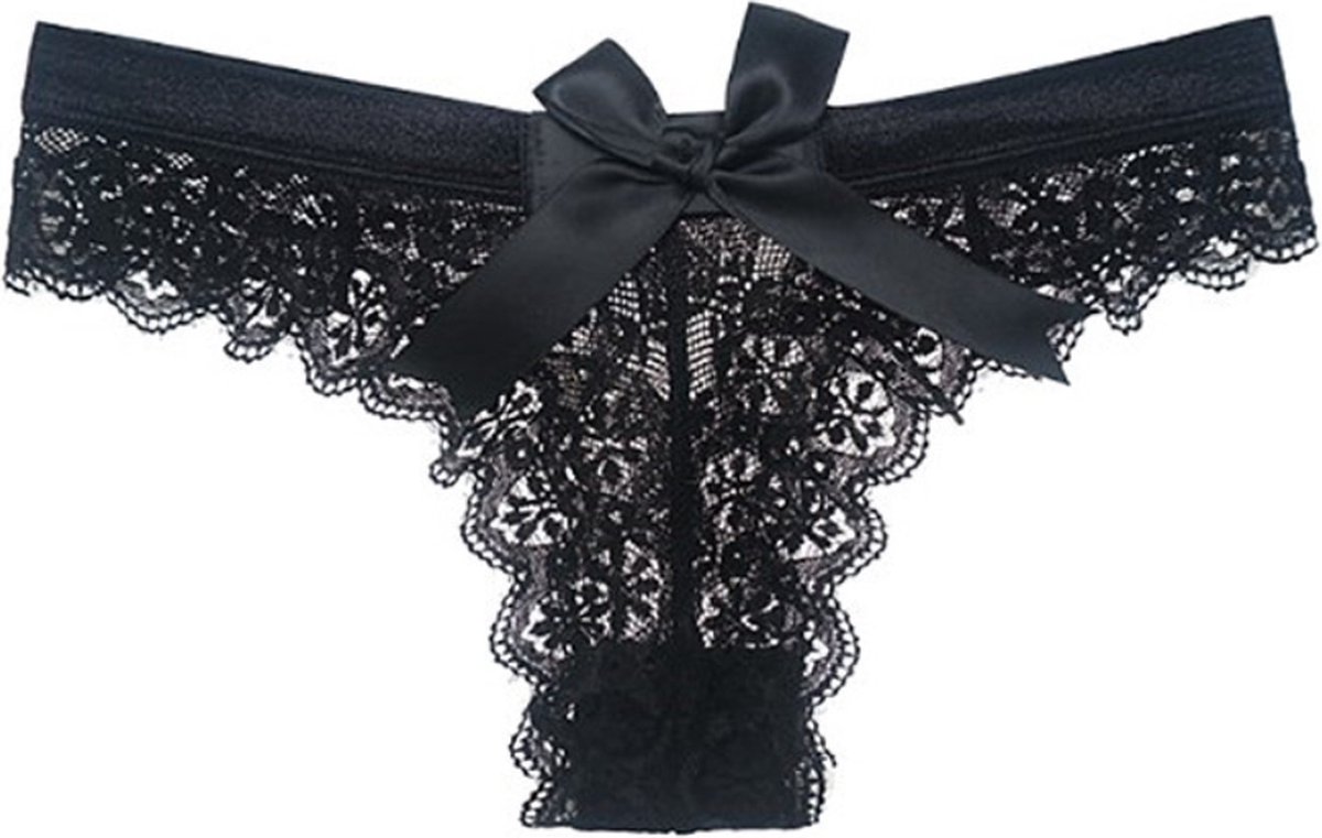 Lingerie String 3x met Strikje maat M EU maat 38/40