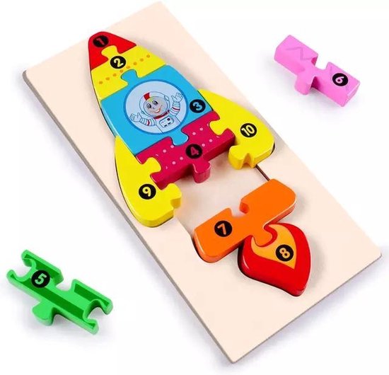 Puzzle enfant - Bois - 10 pièces - Dépanneuse - A partir de 3 ans