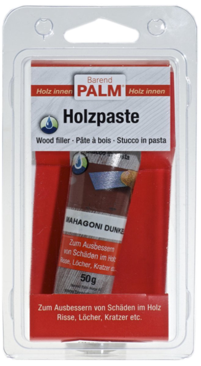 Barend Palm Holzpaste - donker mahonie - houtvuller - voor binnen - 50 gram