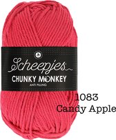 Scheepjes Chunky Monkey 100g - 1083 Candy Apple - Rood/Roze