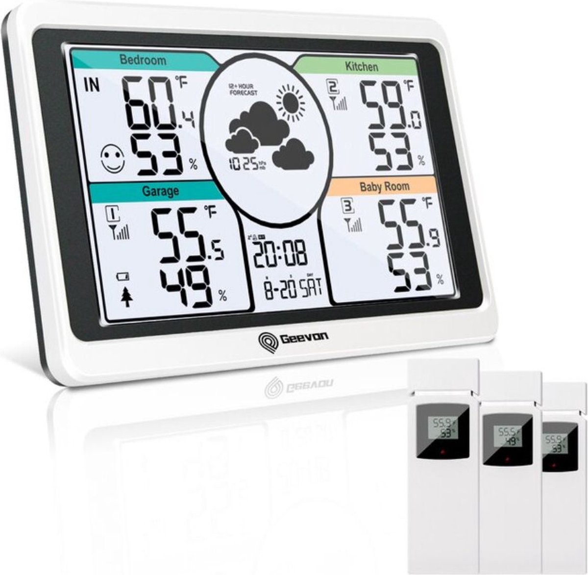 Geevon Led Digitale Snooze Desk | Temperatuur En Vochtigheid | Klok | Weerstation | Weerstation binnen | Thermometer | Luchtvochtigheid