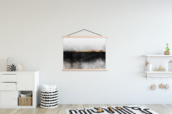 Porte-affiche avec affiche - Affiche scolaire - Or - Abstrait - Luxe - 120x90 cm - lattes vierges