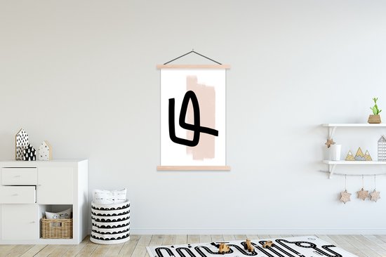 Porte-affiche avec affiche - Affiche scolaire - Abstrait - Pastel - Rose - 120x180 cm - lattes vierges