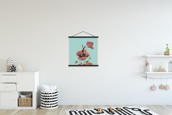 Support pour affiche avec affiche 40 x 40 cm - Affiche scolaire - Rêves - Vintage - Femmes - Affiche textile - Lattes noires