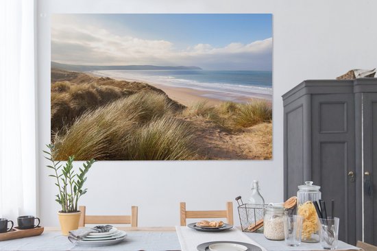 Tableau Toile Dune - Plage - Water - 180x120 cm - Décoration murale XXL