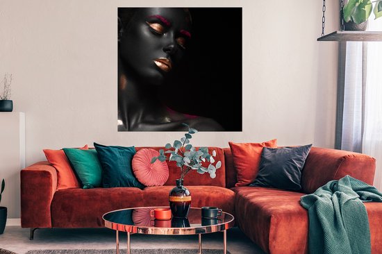 Affiche Femme - Koper - Zwart - 100x100 cm XXL