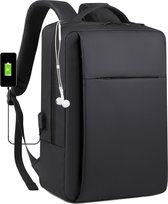 MIRI Laptoptas – 3-in-1 Rugtas / Schoudertas / Aktetas – Tot 15.6 inch – Zwart – Hoge kwaliteit – Anti-diefstal – Heren / Dames – USB poort – Verstelbaar