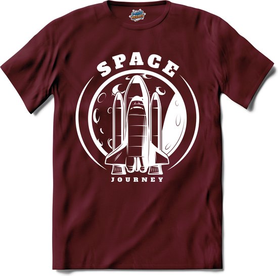 Space Journey | Space - Ruimte - Ruimtevaart - T-Shirt - Unisex - Burgundy - Maat L