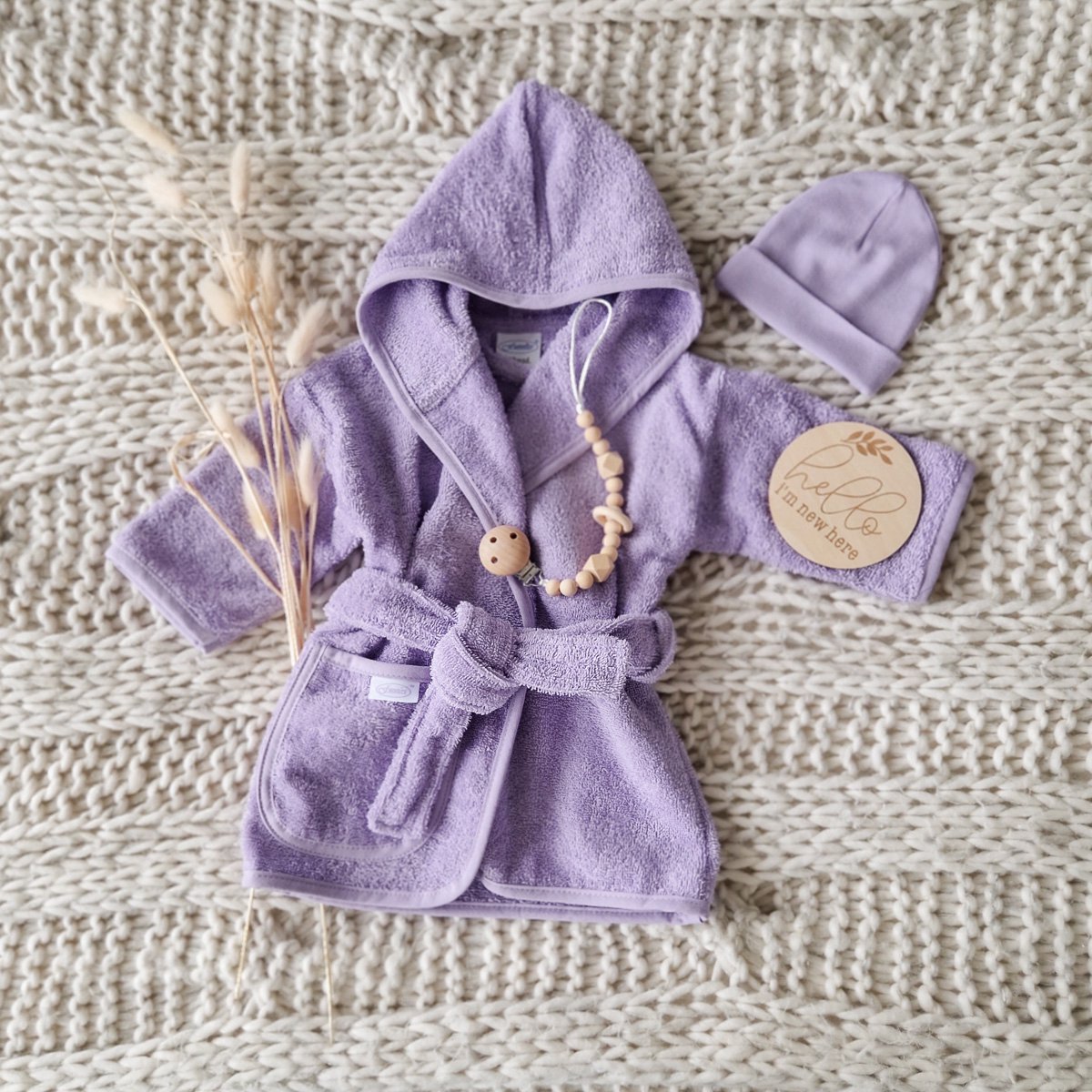 Goedkoopste Gioia kraamcadeau giftbox essentials S lila - Meisje - Babygeschenkset - Baby cadeau - Kraammand