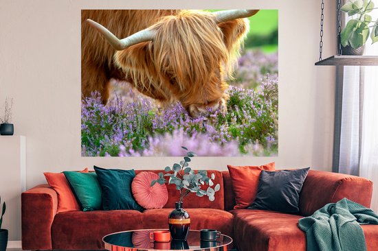 Affiche Highlander écossais - Herbe - Bruyère - Animaux - 160x120 cm XXL