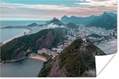 Berglandschap Rio de Janeiro Poster 60x40 cm - Foto print op Poster (wanddecoratie woonkamer / slaapkamer) / Brazilië Poster