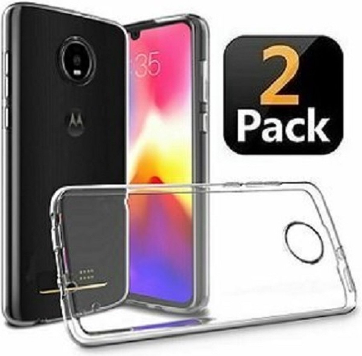 Motorola One Action Hoesje TPU Siliconen Transparant 2x
