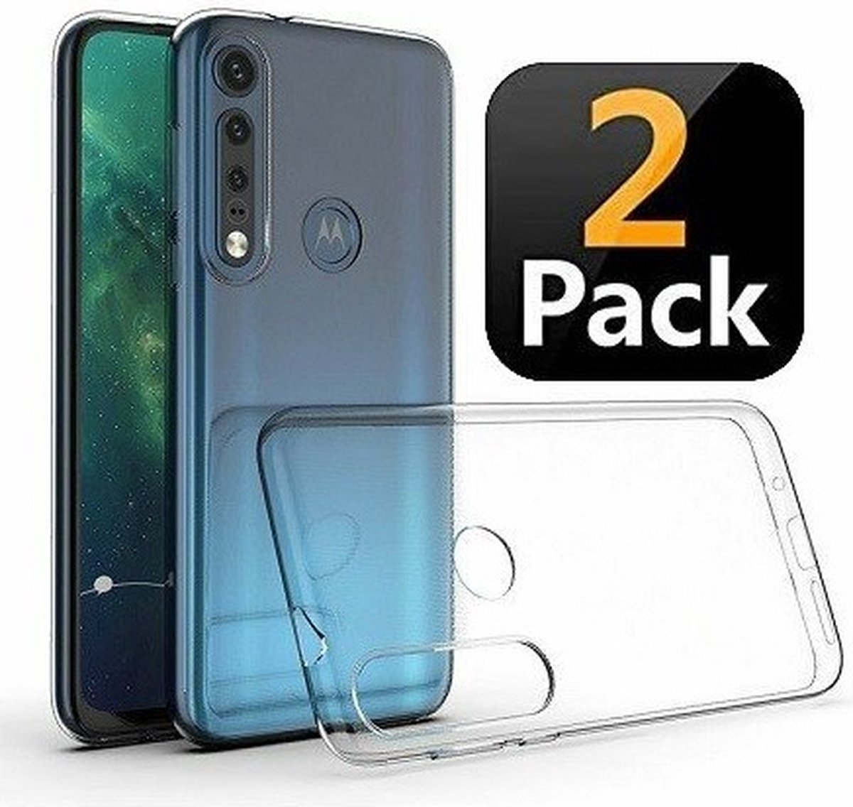 Motorola G8 Plus Hoesje TPU Siliconen Transparant 2x