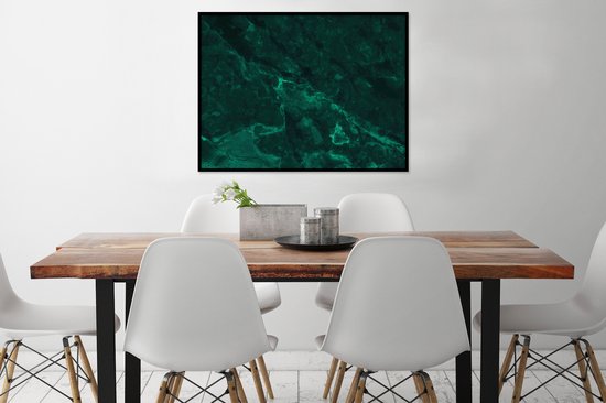 Fotolijst incl. Poster - Marmer - Kalk - Groen - Structuur - Marmerlook - 80x60 cm - Posterlijst