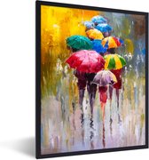 Cadre photo avec affiche - Peinture - Parapluie - Peinture à l'huile - 60x80 cm - Cadre pour affiche