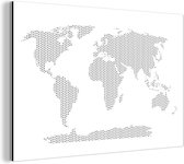 Wanddecoratie Metaal - Aluminium Schilderij Industrieel - Wereldkaart - Abstract - Zwart - Wit - Kind - Jongens - Meiden - 180x120 cm - Dibond - Foto op aluminium - Industriële muurdecoratie - Voor de woonkamer/slaapkamer