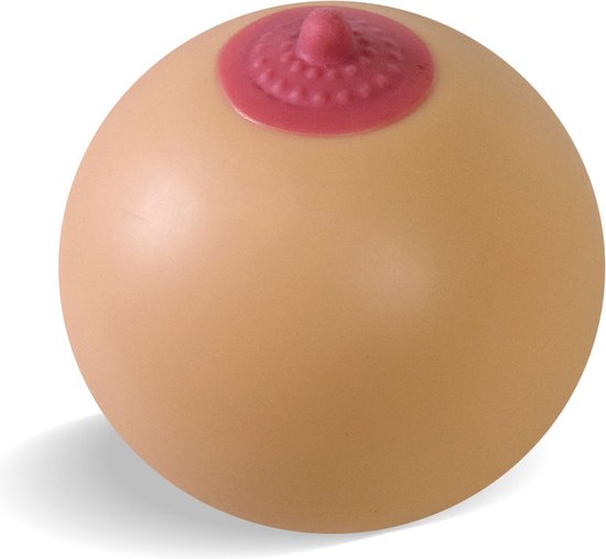 MikaMax Balle Anti-Stress Poitrine XXL - Anti-Stress - Ball Squishy - Forme Poitrine - Cadeau Amusant - Réaliste - Jouets Adultes - Seins - Diamètre 8 cm
