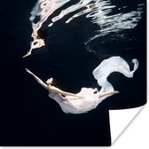 Ballet danseres onderwater poster papier 75x75 cm - Foto print op Poster (wanddecoratie woonkamer / slaapkamer)