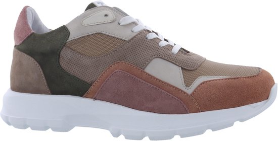 Muoviti - Anne - Sneaker - Beige Combi - Suede Mesh - Wijdtemaat - G - Schoenmaat - 39